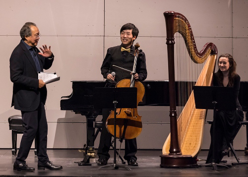 UCSB students in a master class with Yo-Yo Ma (January 2023)